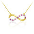 14K Gold Diamond Infinity Necklace with Rubies