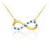 14K Gold Diamond Infinity Necklace with Sapphires