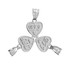 3pc White Gold 'BFF' Heart Charm Necklace Set