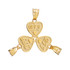 3pc Gold 'BFF' Heart Charm Set