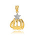 Gold Diamond Allah Star Pendant Necklace