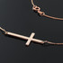 14K Solid Rose Gold Sideways Cross Necklace