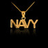 Gold NAVY Pendant Necklace