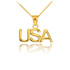 Gold USA Pendant Necklace