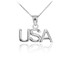 White Gold USA Pendant Necklace