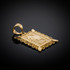 Polished Gold Leo Zodiac Sign Rectangular Pendant Necklace