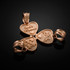 3pc Rose Gold 'Best Friends' Heart Charm Necklace Set