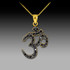 14k Gold Om Black Diamond Pendant Necklace