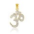 14k Yellow Gold Om Diamond Pendant Necklace