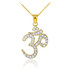14k Yellow Gold Om Diamond Pendant Necklace