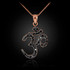 14k Rose Gold Om Black Diamond Necklace