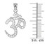 14k White Gold Om (Ohm) Diamond Pendant Necklace