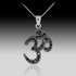 14k White Gold Om Black Diamond Necklace