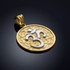 Two-Tone Gold Om Medallion Pendant Necklace