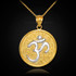 Two-Tone Gold Om Medallion Pendant Necklace