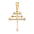 Gold Maronite Aramaic Cross Diamond Pendant Necklace