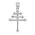 White Gold Maronite Aramaic Cross Diamond Pendant Necklace