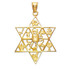 Gold Star of David Pendant with Twelve Tribes of Israel