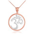 Two-Tone Rose Gold Om Open Medallion Pendant Necklace