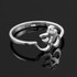Dainty White Gold Om Diamond Ring