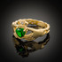 Gold Celtic Band Emerald Green CZ Claddagh Ring