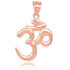 Solid Rose Gold Om Pendant Necklace