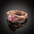 Rose Gold Celtic Band Pink Zirconia Claddagh Ring