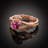 Rose Gold Celtic Band Alexandrite CZ Claddagh Ring