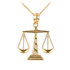 Gold Scales of Justice Pendant Necklace