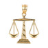 Gold Scales of Justice Pendant Necklace