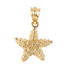 Solid Gold Sea Star Charm Necklace
