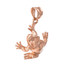 Solid Rose Gold Frog Charm Necklace