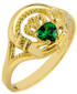 Gold Claddagh Ring with Emerald