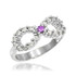 white gold amethyst purple cz infinity ring