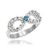 white gold blue topaz cz infinity ring