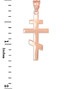 Rose Gold Plain Russian Orthodox Cross Pendant Necklace