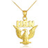 Gold US Navy USN Pendant Necklace