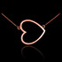 14K Rose Gold Sideways Open Heart Necklace