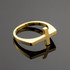 Solid Gold Flat Top Sideways Cross Ring