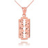 Rose Gold Razor Blade Pendant Necklace