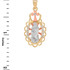 Multi-tone Gold Virgin Mary Guadalupe CZ Pendant Necklace