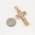 Multi-Tone Gold Universal Lucky Crucifix Cross CZ Pendant