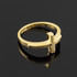Solid Gold Sideways Cross Ring