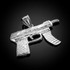 White Gold Machine Gun Pendant