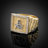 Gold Masonic Square CZ Mens Watchband Ring