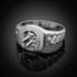 White Gold Lucky Horseshoe Mens Ring.