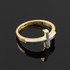 Two-Tone Solid Gold Sideways Cross Ring