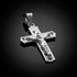 White Gold Crucifix Cross Pendant Necklace