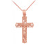 Rose Gold Crucifix Cross Pendant Necklace