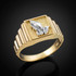 Gold Praying Hands Square Mens Ring